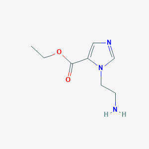 molecular formula C8H13N3O2 B13076100 Ethyl 1-(2-aminoethyl)-1H-imidazole-5-carboxylate 