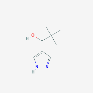 molecular formula C8H14N2O B13076271 2,2-Dimethyl-1-(1H-pyrazol-4-yl)propan-1-ol 