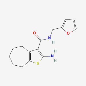 molecular formula C15H18N2O2S B1307649 2-amino-N-(2-furylmethyl)-5,6,7,8-tetrahydro-4H-cyclohepta[b]thiophene-3-carboxamide CAS No. 588692-31-3