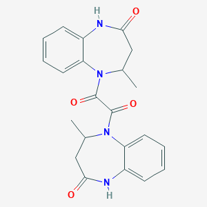 molecular formula C22H22N4O4 B130767 5,5'-(1,2-Dioxo-1,2-ethanediyl)bis(1,3,4,5-tetrahydro-4-methyl-2H-1,5-benzodiazepin-2-one) CAS No. 144401-04-7