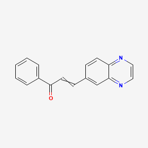 molecular formula C17H12N2O B1307671 1-Phenyl-3-quinoxalin-6-ylprop-2-en-1-one 