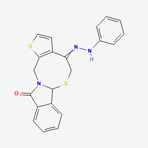 molecular formula C21H17N3OS2 B1307677 5H-thieno[2',3':5,6][1,3]thiazocino[2,3-a]isoindole-4,11(6aH,13H)-dione 4-(N-phenylhydrazone) 