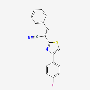 molecular formula C18H11FN2S B1307731 2-[4-(4-Fluorophenyl)-1,3-thiazol-2-yl]-3-phenylacrylonitrile 