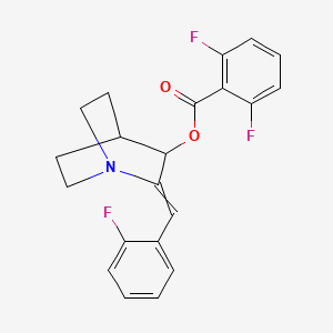 molecular formula C21H18F3NO2 B1307748 2-[(Z)-(2-fluorophenyl)methylidene]-1-azabicyclo[2.2.2]oct-3-yl 2,6-difluorobenzenecarboxylate 