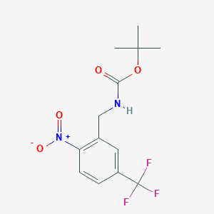 molecular formula C13H15F3N2O4 B13077509 tert-Butyl 2-nitro-5-(trifluoromethyl)benzylcarbamate 