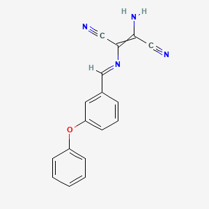 molecular formula C17H12N4O B1307754 2-Amino-3-[(3-phenoxyphenyl)methylideneamino]but-2-enedinitrile 