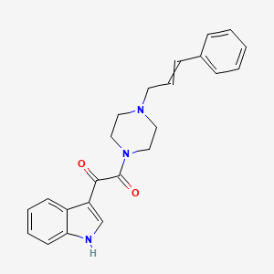 molecular formula C23H23N3O2 B1307765 1-Indol-3-YL-2-(4-(3-phenylprop-2-enyl)piperazinyl)ethane-1,2-dione 