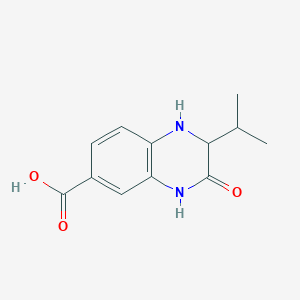 molecular formula C12H14N2O3 B1307793 2-Isopropyl-3-oxo-1,2,3,4-tetrahydroquinoxaline-6-carboxylic acid CAS No. 928029-67-8