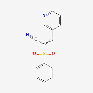 molecular formula C14H10N2O2S B1307801 (E)-2-(phenylsulfonyl)-3-(3-pyridinyl)-2-propenenitrile 