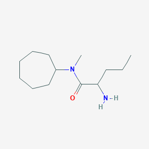 molecular formula C13H26N2O B13078649 2-amino-N-cycloheptyl-N-methylpentanamide 