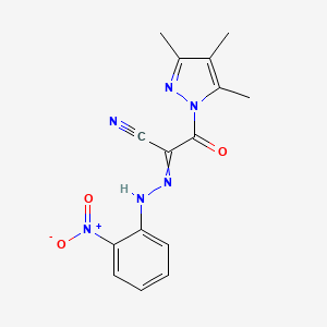 molecular formula C15H14N6O3 B1307866 N-(2-nitroanilino)-2-oxo-2-(3,4,5-trimethylpyrazol-1-yl)ethanimidoyl cyanide 