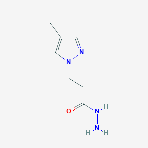 molecular formula C7H12N4O B1307869 3-(4-methyl-1H-pyrazol-1-yl)propanehydrazide CAS No. 512809-34-6