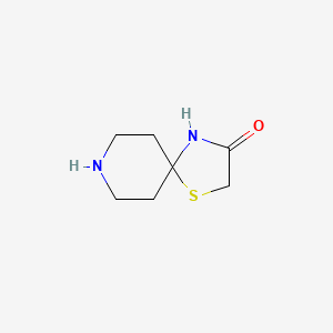 molecular formula C7H12N2OS B13078695 1-Thia-4,8-diazaspiro[4.5]decan-3-one 