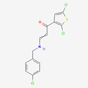molecular formula C14H10Cl3NOS B1307904 (E)-3-[(4-chlorobenzyl)amino]-1-(2,5-dichloro-3-thienyl)-2-propen-1-one 