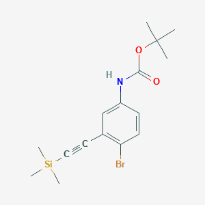 molecular formula C16H22BrNO2Si B13079387 tert-Butyl (4-bromo-3-((trimethylsilyl)ethynyl)phenyl)carbamate CAS No. 1333222-30-2