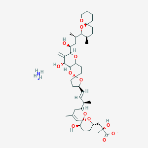 Azanium;(2R)-3-[(2S,6R,8S,11R)-2-[(E,2R)-4-[(2S,2'R,4R,4aS,6R)-4-hydroxy-2-[(1S,3S)-1-hydroxy-3-[(3R,6S)-3-methyl-1,7-dioxaspiro[5.5]undecan-2-yl]butyl]-3-methylidenespiro[4a,7,8,8a-tetrahydro-4H-pyrano[3,2-b]pyran-6,5'-oxolane]-2'-yl]but-3-en-2-yl]-11-hydroxy-4-methyl-1,7-dioxaspiro[5.5]undec-4-en-8-yl]-2-hydroxy-2-methylpropanoate