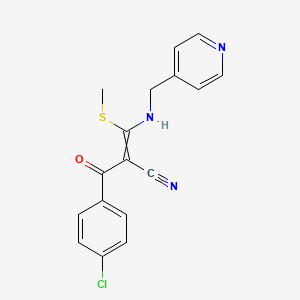 molecular formula C17H14ClN3OS B1307966 2-(4-Chlorobenzoyl)-3-methylsulfanyl-3-(pyridin-4-ylmethylamino)prop-2-enenitrile 