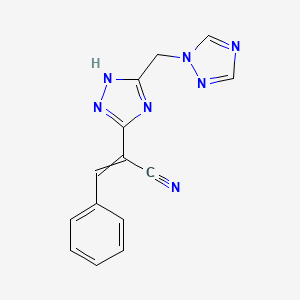 3-phenyl-2-[5-(1,2,4-triazol-1-ylmethyl)-1H-1,2,4-triazol-3-yl]prop-2-enenitrile