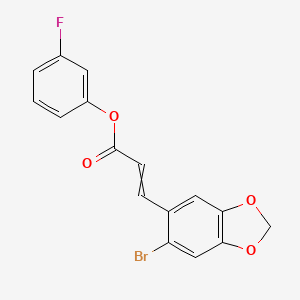 3-fluorophenyl (E)-3-(6-bromo-1,3-benzodioxol-5-yl)-2-propenoate