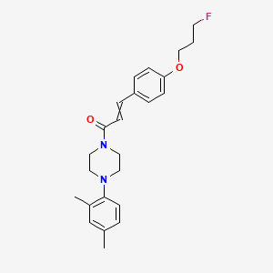 (E)-1-[4-(2,4-dimethylphenyl)piperazino]-3-[4-(3-fluoropropoxy)phenyl]-2-propen-1-one