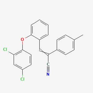 molecular formula C22H15Cl2NO B1308071 (E)-3-[2-(2,4-dichlorophenoxy)phenyl]-2-(4-methylphenyl)-2-propenenitrile 