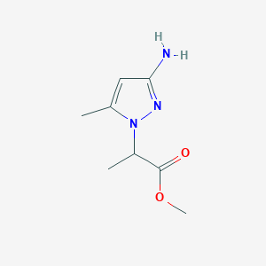 molecular formula C8H13N3O2 B13081191 Methyl 2-(3-amino-5-methyl-1H-pyrazol-1-yl)propanoate 