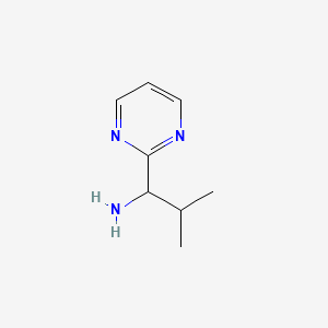molecular formula C8H13N3 B13081311 2-Methyl-1-(pyrimidin-2-YL)propan-1-amine 