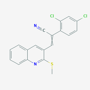 2-(2,4-Dichlorophenyl)-3-(2-methylsulfanylquinolin-3-yl)prop-2-enenitrile