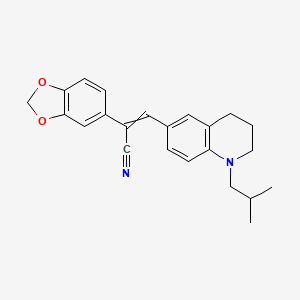 molecular formula C23H24N2O2 B1308147 2-(1,3-benzodioxol-5-yl)-3-[1-(2-methylpropyl)-3,4-dihydro-2H-quinolin-6-yl]prop-2-enenitrile 