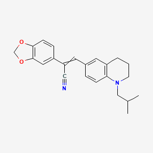 (Z)-2-(1,3-benzodioxol-5-yl)-3-(1-isobutyl-1,2,3,4-tetrahydro-6-quinolinyl)-2-propenenitrile