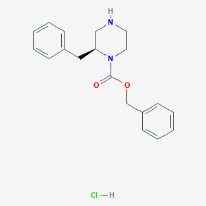 molecular formula C19H23ClN2O2 B13081610 (S)-1-N-CBZ-2-BENZYL-PIPERAZINE-HCl CAS No. 1217679-84-9
