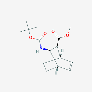 molecular formula C15H23NO4 B13081672 Bicyclo[2.2.2]oct-5-ene-2-carboxylicacid,3-[(bocamino)-,methylester,(1R,2R,3R,4S) 