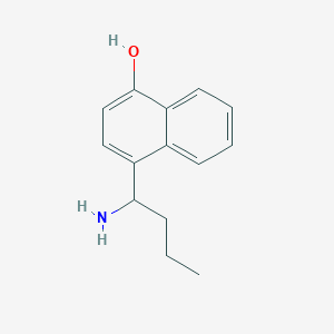 molecular formula C14H17NO B13081984 4-(1-Aminobutyl)naphthalen-1-ol 