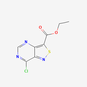 molecular formula C8H6ClN3O2S B13082011 Ethyl 7-chloroisothiazolo[4,3-d]pyrimidine-3-carboxylate 