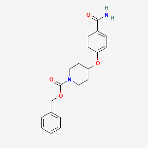 molecular formula C20H22N2O4 B13082405 Benzyl 4-(4-carbamoylphenoxy)piperidine-1-carboxylate 