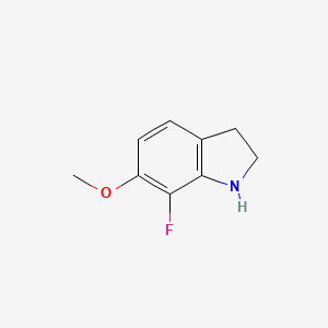 molecular formula C9H10FNO B13082446 7-Fluoro-6-methoxy-2,3-dihydro-1H-indole 