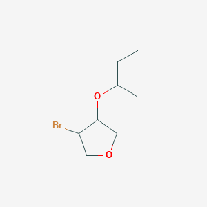 molecular formula C8H15BrO2 B13082553 3-Bromo-4-(butan-2-yloxy)oxolane 