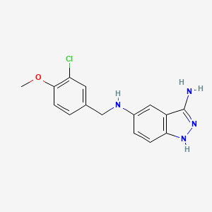 molecular formula C15H15ClN4O B13082554 N5-(3-Chloro-4-methoxybenzyl)-1H-indazole-3,5-diamine 