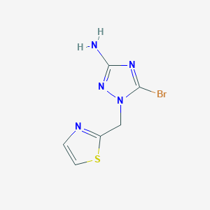 molecular formula C6H6BrN5S B13082676 5-Bromo-1-[(1,3-thiazol-2-yl)methyl]-1H-1,2,4-triazol-3-amine 