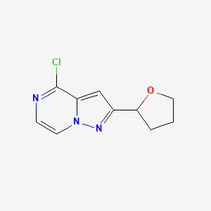 molecular formula C10H10ClN3O B13082685 4-Chloro-2-(oxolan-2-yl)pyrazolo[1,5-a]pyrazine 