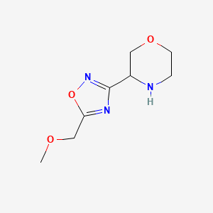 molecular formula C8H13N3O3 B13082758 3-[5-(Methoxymethyl)-1,2,4-oxadiazol-3-yl]morpholine 