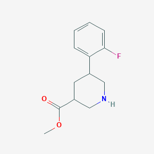 molecular formula C13H16FNO2 B13082763 Methyl 5-(2-fluorophenyl)piperidine-3-carboxylate 