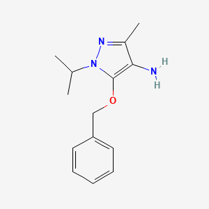 molecular formula C14H19N3O B13082764 5-(Benzyloxy)-3-methyl-1-(propan-2-YL)-1H-pyrazol-4-amine 