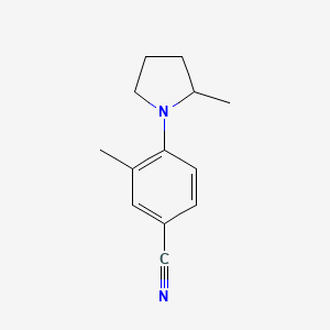 molecular formula C13H16N2 B13082771 3-Methyl-4-(2-methylpyrrolidin-1-yl)benzonitrile 
