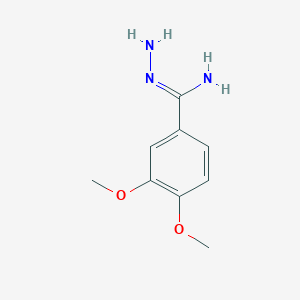 molecular formula C9H13N3O2 B13082798 Benzenecarboximidic acid, 3,4-dimethoxy-, hydrazide 