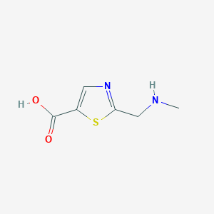 molecular formula C6H8N2O2S B13082826 2-[(Methylamino)methyl]-1,3-thiazole-5-carboxylic acid 