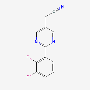 molecular formula C12H7F2N3 B13082895 2-(2,3-Difluorophenyl)pyrimidine-5-acetonitrile 
