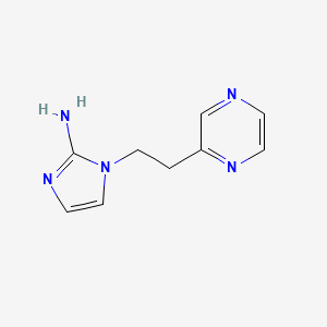 molecular formula C9H11N5 B13082914 1-[2-(Pyrazin-2-YL)ethyl]-1H-imidazol-2-amine 