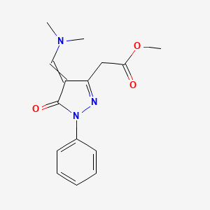 molecular formula C15H17N3O3 B1308308 Methyl 2-[4-(dimethylaminomethylidene)-5-oxo-1-phenylpyrazol-3-yl]acetate 