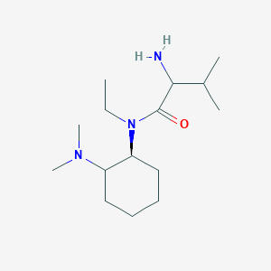 molecular formula C15H31N3O B13083219 2-amino-N-[(1S)-2-(dimethylamino)cyclohexyl]-N-ethyl-3-methylbutanamide 